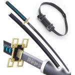 Demon slayer katana en bois muichiro tokito kimetsu no yaiba sabre + ceinturon noir porte epee ceinture ...