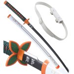 Demon slayer katana en bois shinobu kocho kimetsu no yaiba sabre white edition + ceinturon blanc porte ...