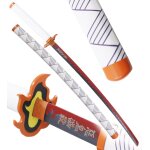 Demon slayer katana kyojuro rengoku epee en acier kimetsu no yaiba sabre d�coration