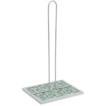 Drouleur de papier de cuisine fleurs mtal acier bois mdf 16, 5 x 31 x 13 cm - versa