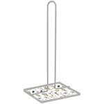 Drouleur de papier de cuisine versa sansa fleurs mtal acier bois mdf (16, 5 x 31 x 13 cm)