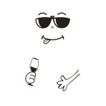 Dessin anim mignon rfrigrateur porte autocollants smiley visage amovible cratif salon chambre dcoration ...