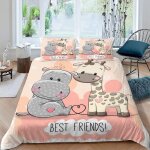 Dessin anim�� girafe housse de couette x imprim�� d animaux mignons parure de lit personnes ado fille ...