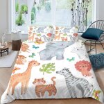 Dessin anim�� girafe housse de couette x imprim�� d animaux mignons parure de lit personnes ado fille ...