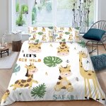 Dessin anim�� girafe housse de couette x imprim�� d animaux mignons parure de lit personnes ado fille ...