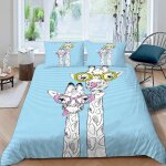 Dessin anim�� girafe housse de couette x imprim�� d animaux mignons parure de lit personnes ado fille ...