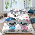 Dessin anim�� koala housse de couette x imprim�� d animaux mignons parure de lit personnes ado fille ...