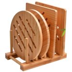 Dessous de plat en bambou naturel, tampons chauds de cuisine, ensemble de tapis pour plats chauds, pot, ... Dessous de plat en bambou naturel, tampons chauds de cuisine, ensemble de tapis pour plats chauds, pot, ...