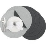 Dessous de table en tissu recto - verso ronds gris 38 cm lot de 8 antid�rapants absorbants protection ...