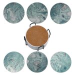 Dessous de verre en cramique absorbant, tapis a motif de marbre, tapis de tasse a caf, napperons faciles ...