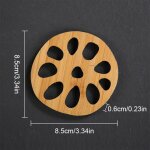 Dessous de verre en forme de fleur de lotus, 1 pice, dessous de verre rond en bois, tapis de table, ...