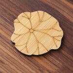 Dessous de verre en forme de lotus, tapis en bois, racine de lotus, feuille de lotus, tasse ronde, tapis ...