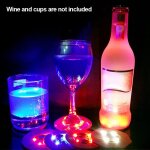 Dessous de verre led ultra - fin en cristal, 10 pices, accessoires de dcoration de table de bar, base ...