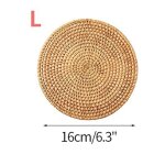 Dessous de verre rond en rotin naturel, 8 / 10 / 16 / 18cm, fait a la main, tiss en paille de mas, ...