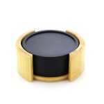 Dessous de verre silicone rond pour verres - set de 8 incl. box - sous - bock design en verre noir pour ...