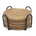 Dessous de verre en tissu tiss� absorbant l'eau, 6 pi�ces, pour sous - verres epais et r�sistants a la ...