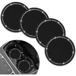 Dessous de verre de voiture, support de verre universel en caoutchouc accessoires int�rieurs 2, 75 pouces ...