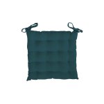 Dessus de chaise capitonn� en velours 40x40x5 cm velvet bleu canard, par soleil d'ocre