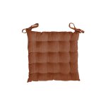 Dessus de chaise capitonn� en velours velvet terracotta, par soleil d'ocre