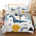 Dino housse de couette xcm dinosaure parure de lit enfant personne avec fermeture ��clair - d dinosaure ...