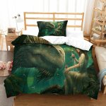 Dinosaur impression en d parure de couette avec fermeture eclair housse de couette respirantepour tout ...