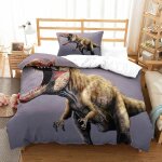 Dinosaur impression en d parure de couette avec fermeture eclair housse de couette respirantepour tout ...