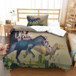 Dinosaur impression en d parure de couette avec fermeture eclair housse de couette respirantepour tout ...