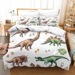 Dinosaur impression en d parure de couette avec fermeture eclair housse de couette respirantepour tout ...