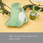 Dinosaur3 - set - ensemble de vaisselle dinosaure en fibre de bambou pour enfants, assiette a dner, ...