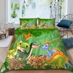 Dinosaure housse de couette x imprim�� d for��t de dessin anim�� parure de lit personnes ado fille enfants ...