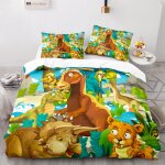 Dinosaure housse de couette x + x taies d'oreiller xcm housse de couette d microfibre parure lit personnes ...