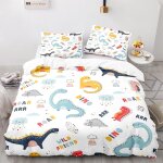 Dinosaure parure lit x + x taies d'oreiller xcm housse de couette pas cher microfibre parure de lit pas ...
