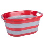 Dirt devil panier � linge pliable 27 l 60 x 45 x 30 cm pli� 10 cm de haut rouge / gris