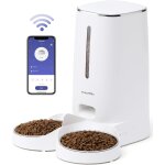 Distributeur croquettes chat automatique, 4l distributeur croquettes pour chiens et chats avec 2 bols ...