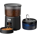 Distributeur croquettes chat automatique et fontaine: distributeur croquettes chien et 2, 4l fontaine ...