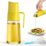 Distributeur doseur huile et vinaigre en verre 600 ml fermeture gravitationnelle automatique bec anti ...