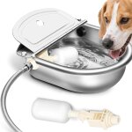 Distributeur d'eau automatique pour chien, en acier inoxydable 304, bol d'eau d'ext�rieur a remplissage ...