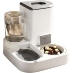Distributeur d'eau et de nourriture pour chien et chat, 2 en 1, une pi�ce, plat d'eau de 1 l et stockage ...