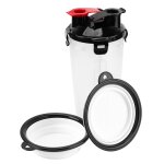 Distributeur d'eau portable pour animaux de compagnie, bouteille pliable 2 en 1, bols de boisson pliables ...