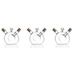 Distributeur d'huile d'olive et de vinaigre 2 en 1, 3 pi�ces, bouteille en verre de cuisine, bouteille ...
