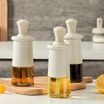 Distributeur d'huile en silicone de 300ml, brosse de récipient d'huile, bouteille d'huile en verre, outil ... Distributeur d'huile en silicone de 300ml, brosse de récipient d'huile, bouteille d'huile en verre, outil ...