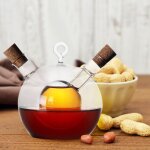 Distributeur d'huile et de vinaigre 2 en 1, bouteille en verre, bouchon de bec a double porte, distributeur ... Distributeur d'huile et de vinaigre 2 en 1, bouteille en verre, bouchon de bec a double porte, distributeur ...