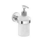 Distributeur mural de savon en verre avec distributeur en acier chrome fila