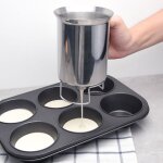 Distributeur de pte a crpes en acier inoxydable, 1 pice, entonnoir, distributeur de boules de cupcake, ...