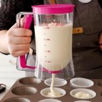 Distributeur de pte a farine de 900ml, pour cupcakes, biscuits, muffins, tasse a mesurer, crme