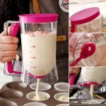Distributeur de pte farine et de pte de 900ml, tasse a mesurer pour cookies, crme, muffins, outil ...