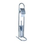 Distributeur papier et brosse wc inox 30 x 80 cm