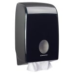 Distributeur papier toilette aquarius interfold noir