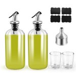 Distributeur de rince - bouche en verre de 16 oz avec entonnoir  bec verseur et tiquettes contenant ...