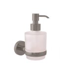 Distributeur de savon colorado en verre et laiton m�tal gris bross� 200 ml - -